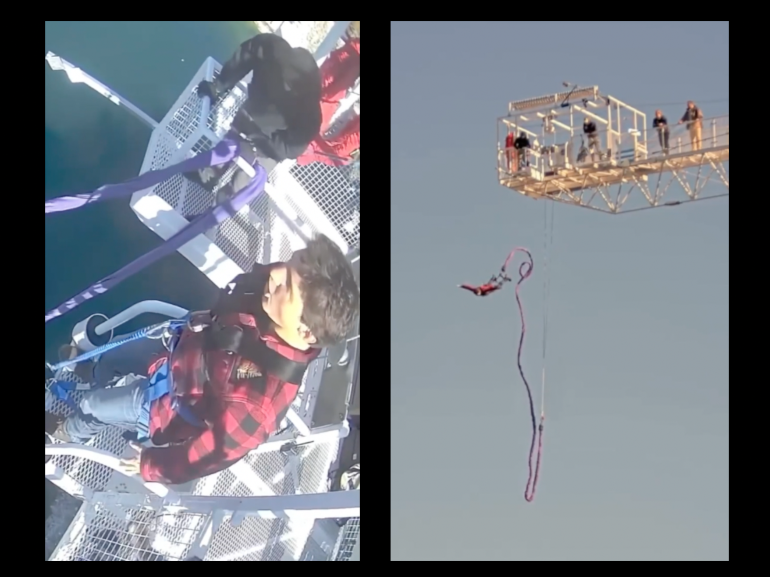 Caught On Camera Trudeau Bungee Jumps With Water Dip Risepei News